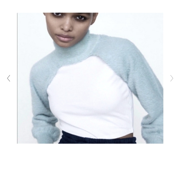 Zara Blue Bolero Shrug Sweater M 